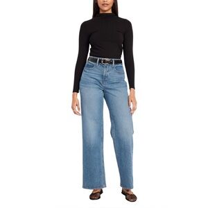 Old Navy sky-high wide leg extra high rise jeans in tall Durango wash